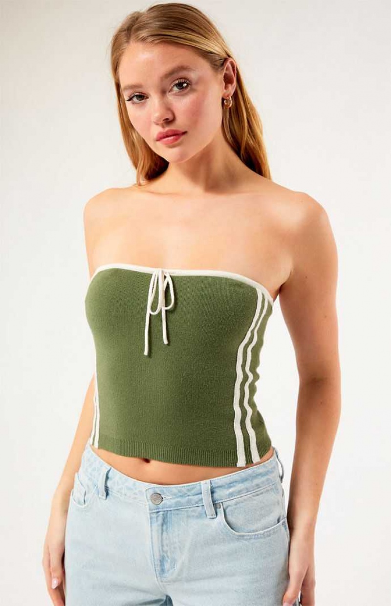 Chandails PacSun Nickie Sport Tube Femme Vert Olive | 984275ZHW