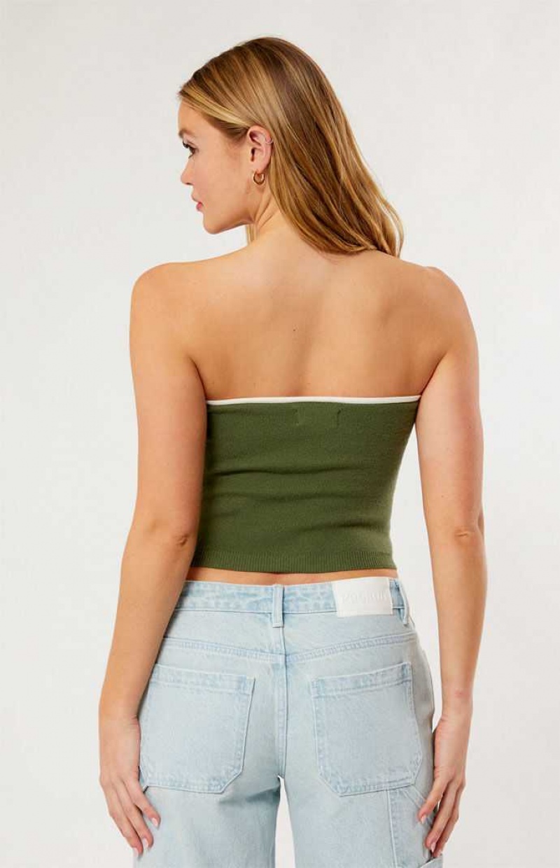 Chandails PacSun Nickie Sport Tube Femme Vert Olive | 984275ZHW