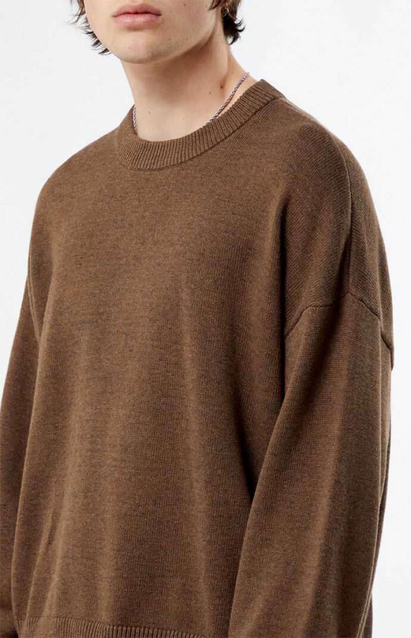 Chandails PacSun Otto Cropped Crew Homme Marron | 148260ZCF