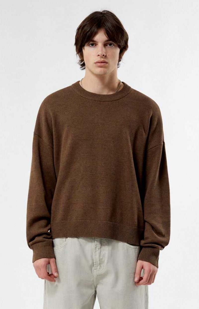 Chandails PacSun Otto Cropped Crew Homme Marron | 148260ZCF