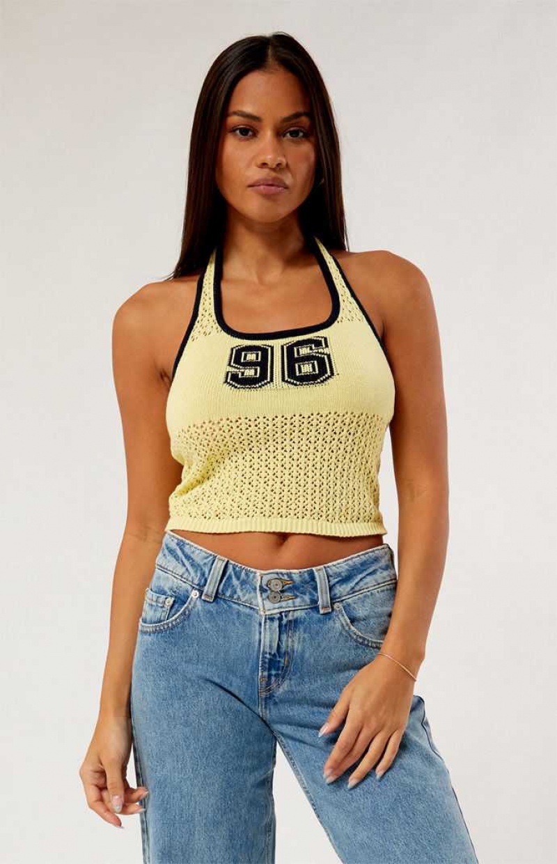 Chandails PacSun Payton Femme Jaune | 308941SIK