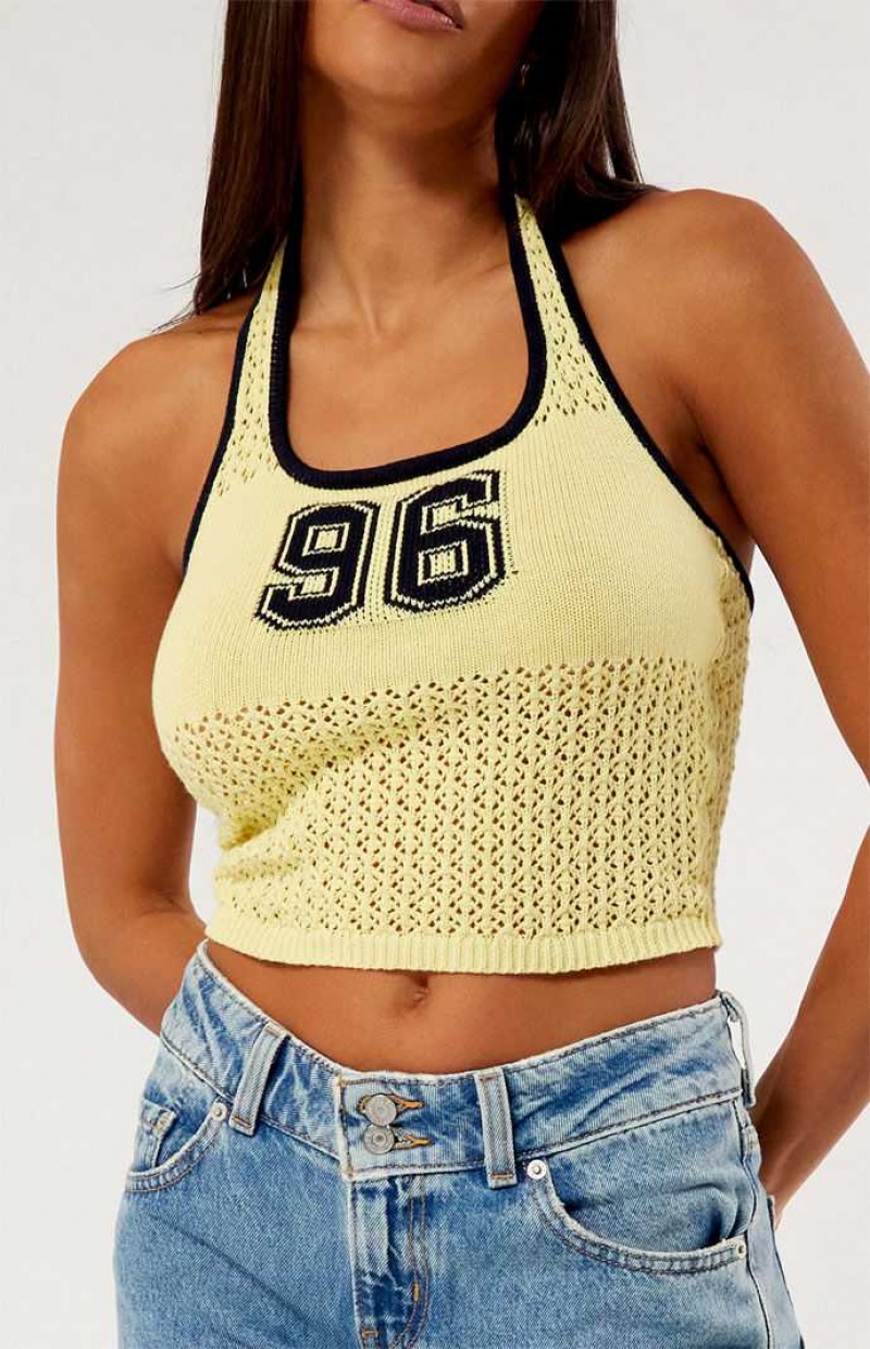 Chandails PacSun Payton Femme Jaune | 308941SIK