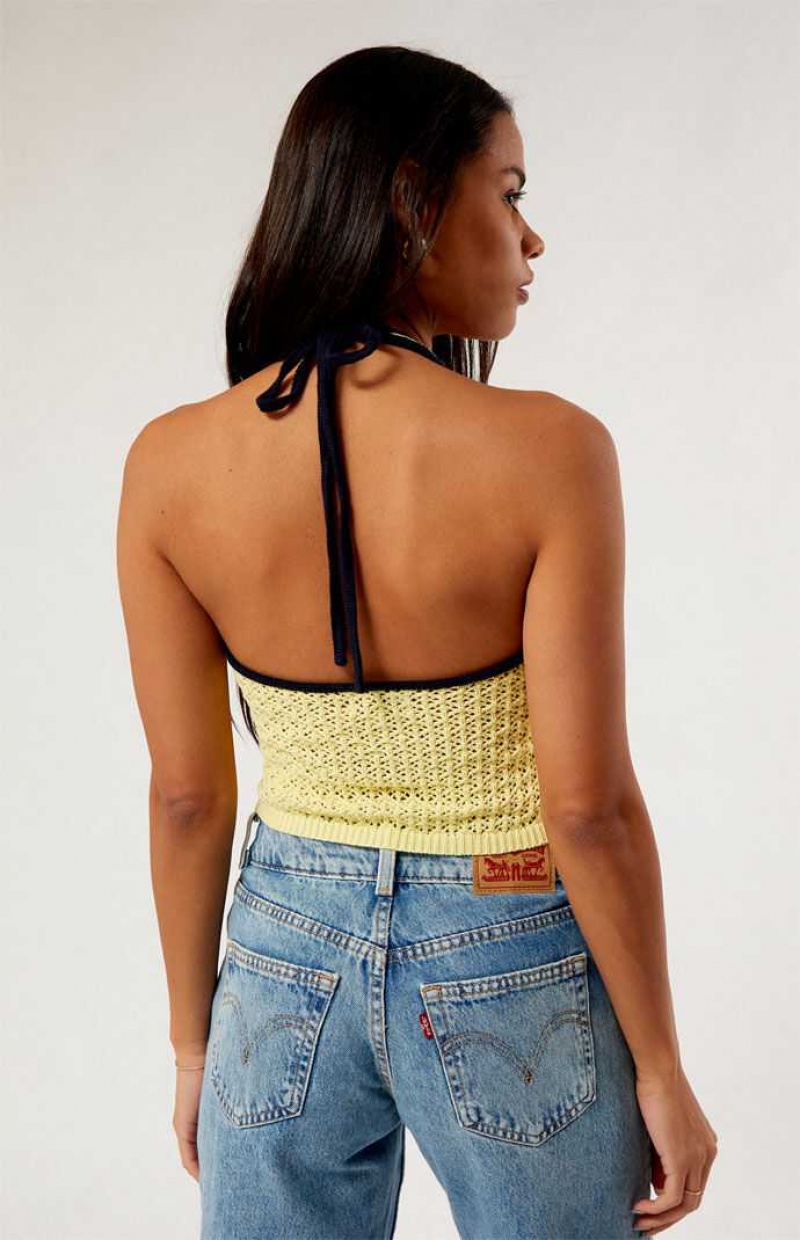 Chandails PacSun Payton Femme Jaune | 308941SIK