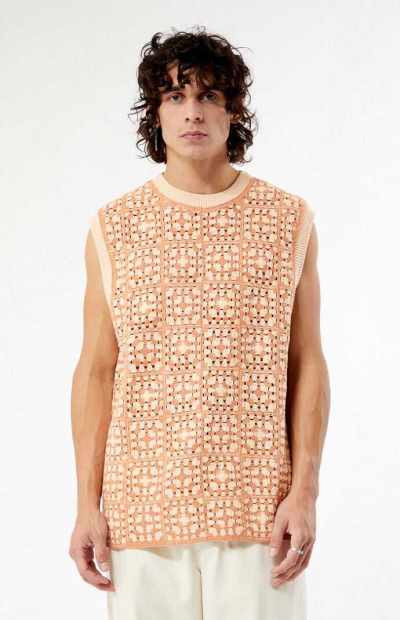 Chandails PacSun Pink Crochet Homme Rose | 082341RHN