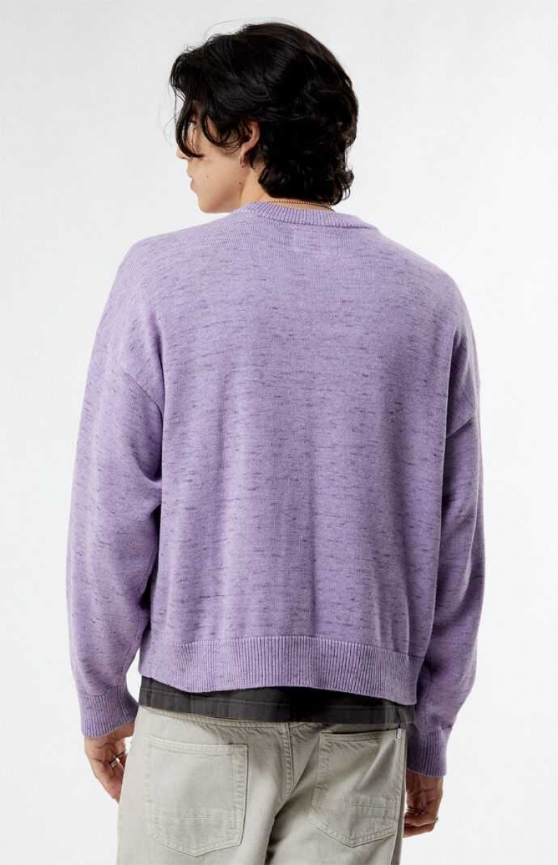 Chandails PacSun Purple Cropped Crew Homme Violette | 162854YIO