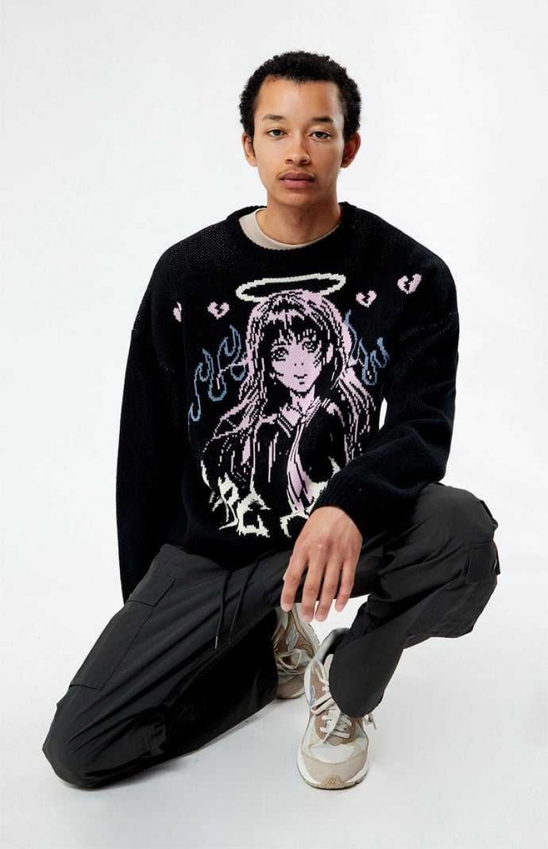 Chandails PacSun Rare Hearts Cropped Homme Noir | 743680SOD