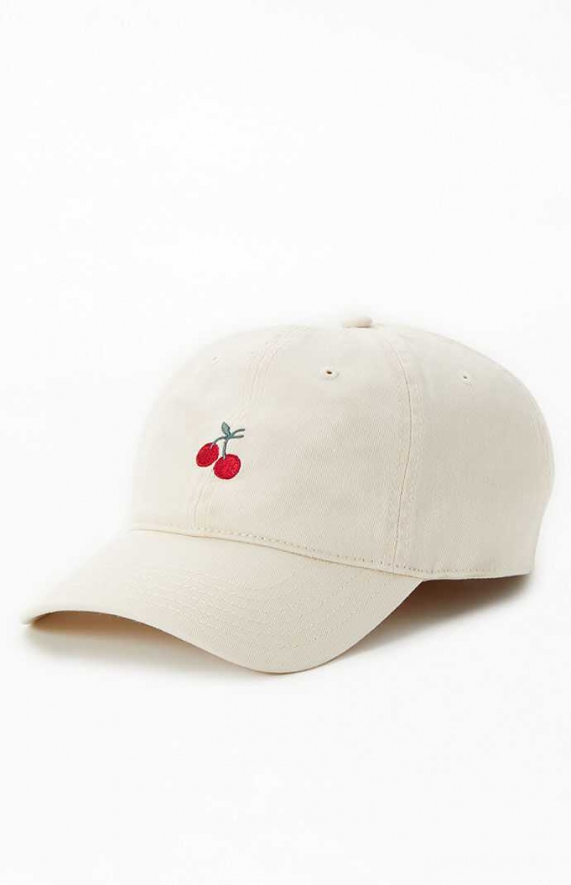 Chapeau PacSun Cherry Dad Femme Blanche | 140893CWX