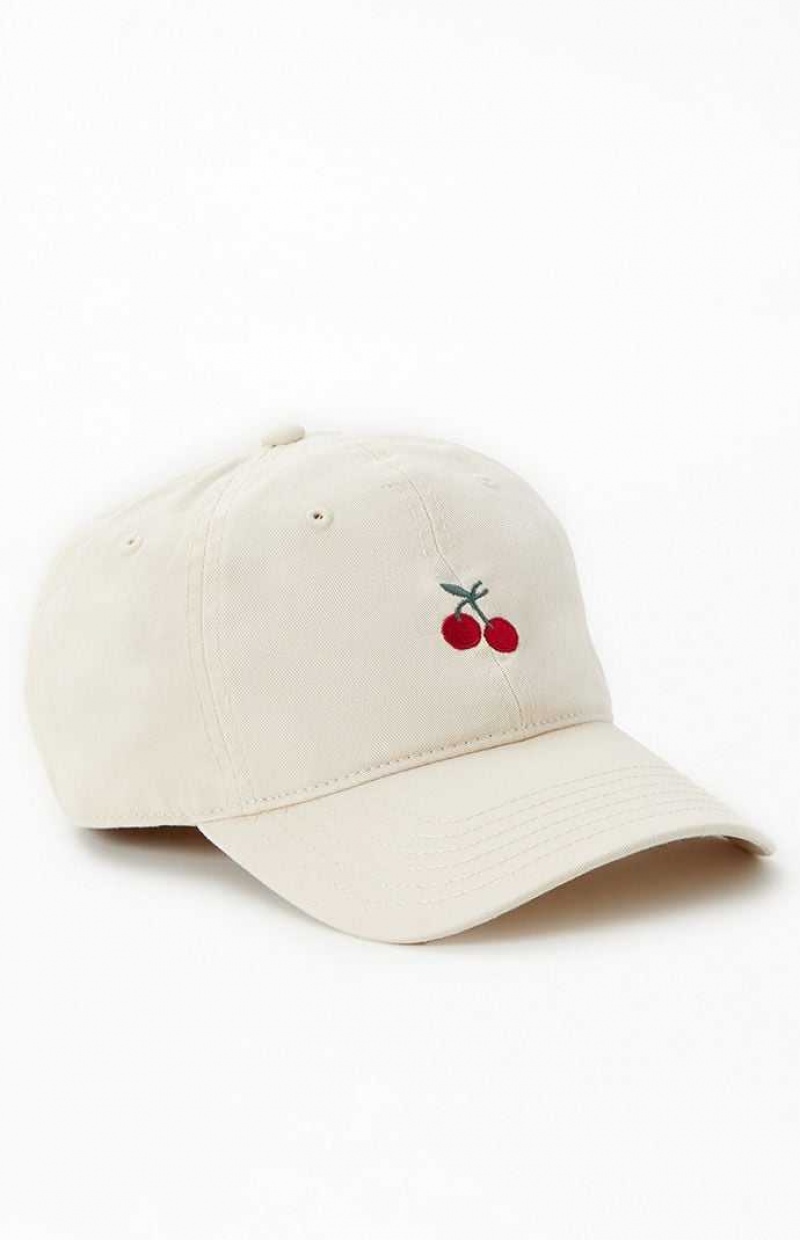 Chapeau PacSun Cherry Dad Femme Blanche | 140893CWX