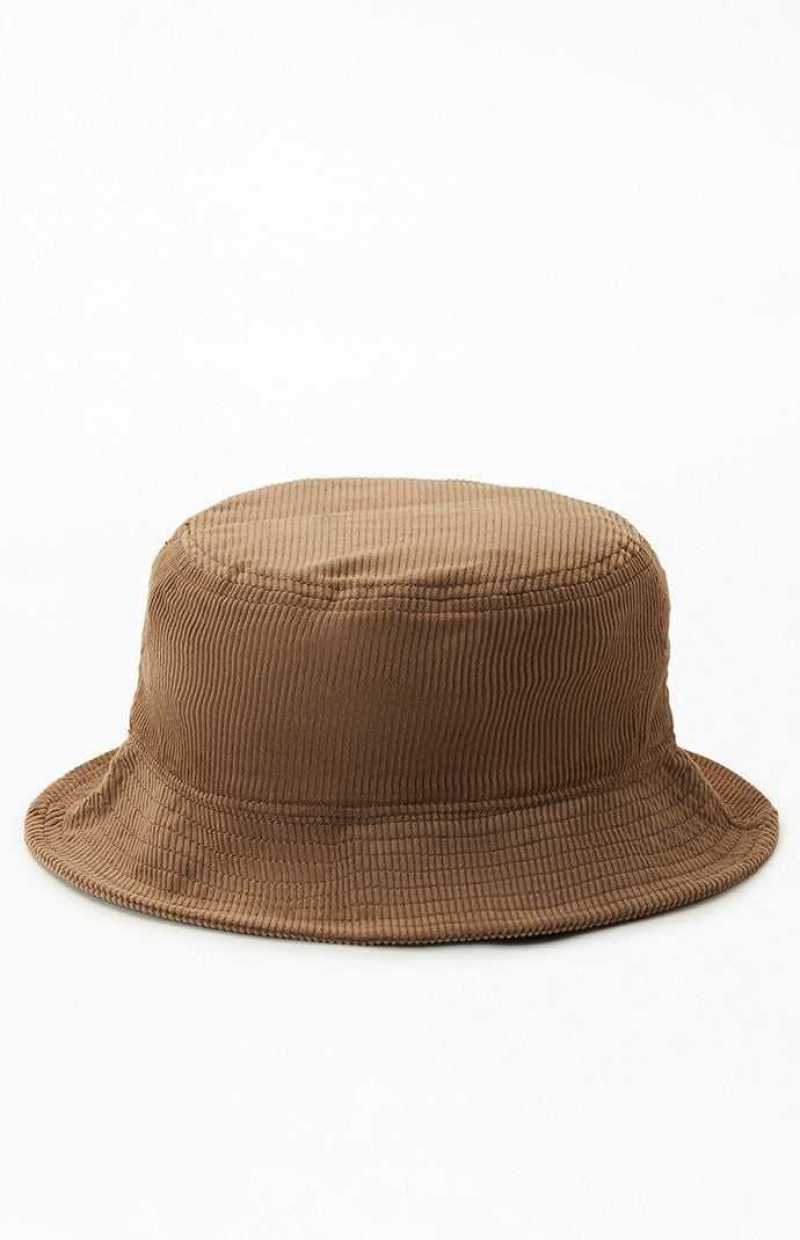 Chapeau PacSun Corduroy Bucket Femme Marron | 394507UXH