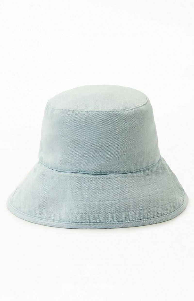 Chapeau PacSun Denim Bucket Femme Bleu | 360147DVB