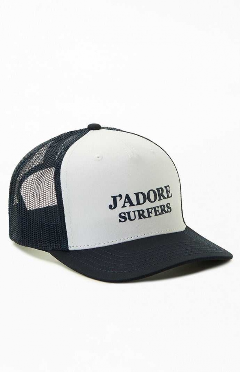 Chapeau PacSun J\'Adore Surfers Trucker Femme Blanche Bleu | 139608YNG