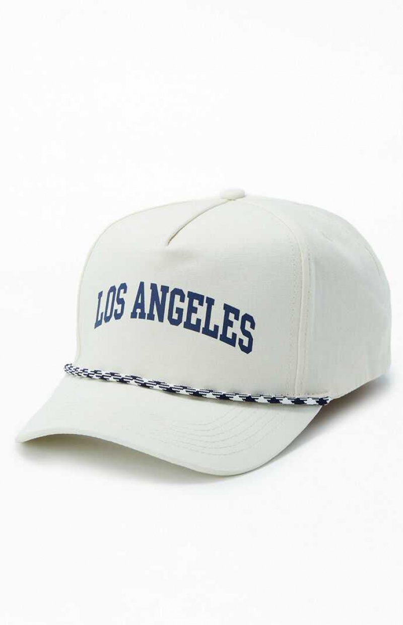 Chapeau PacSun Los Angeles Collegiate Snapback Femme Blanche | 273546MUG