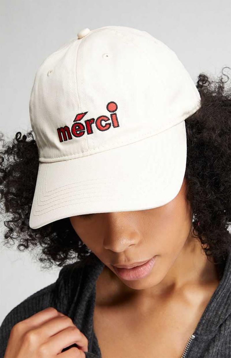 Chapeau PacSun Merci Dad Femme Blanche | 564827JGH