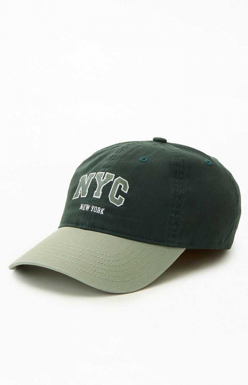 Chapeau PacSun NYC Sport Dad Femme Vert | 657490LAH