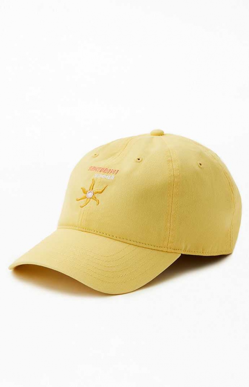 Chapeau PacSun Santorini Strapback Femme Jaune | 840653RBY