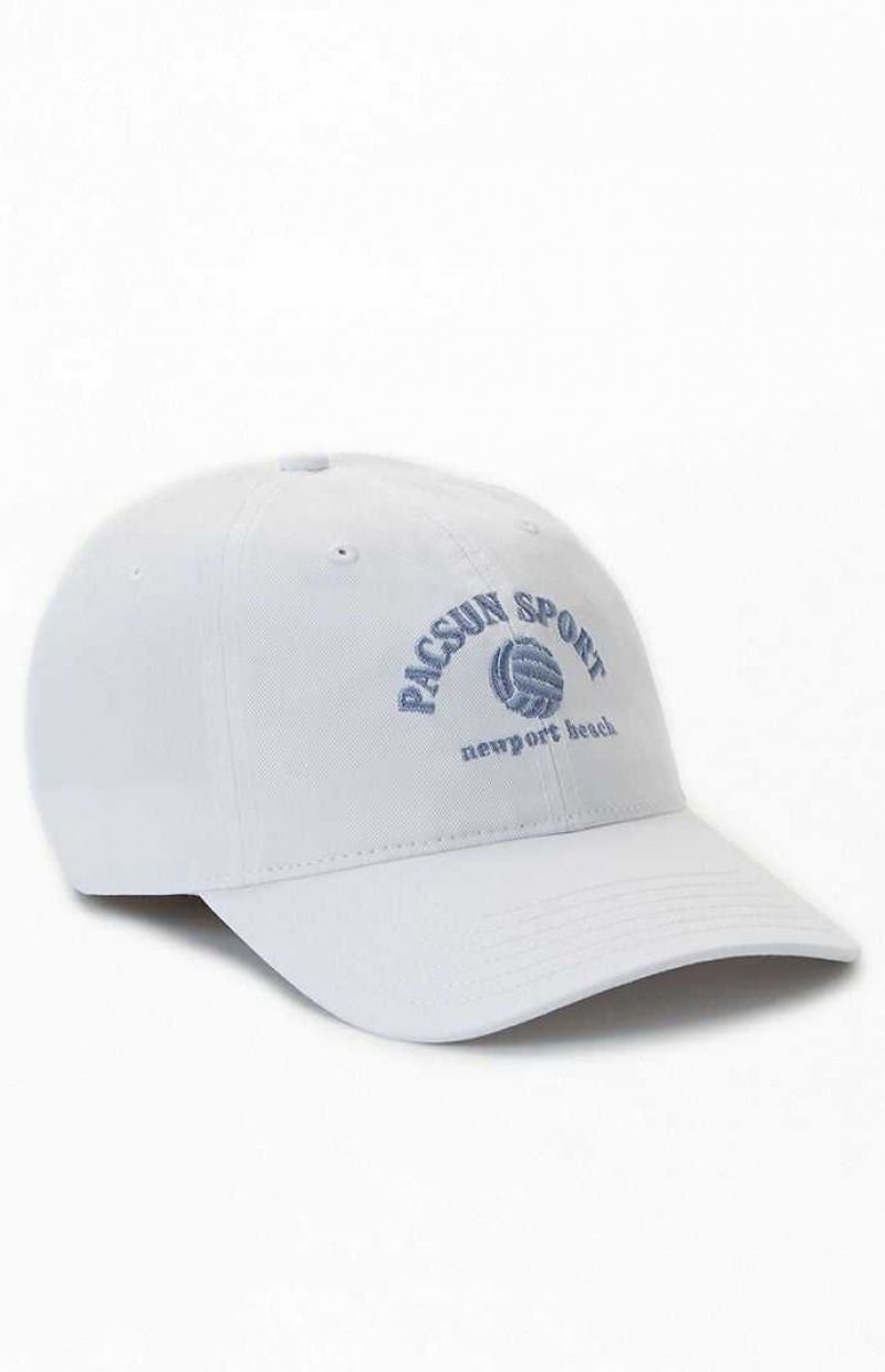 Chapeau PacSun Sport Newport Beach Dad Femme Blanche Bleu | 781964GAM