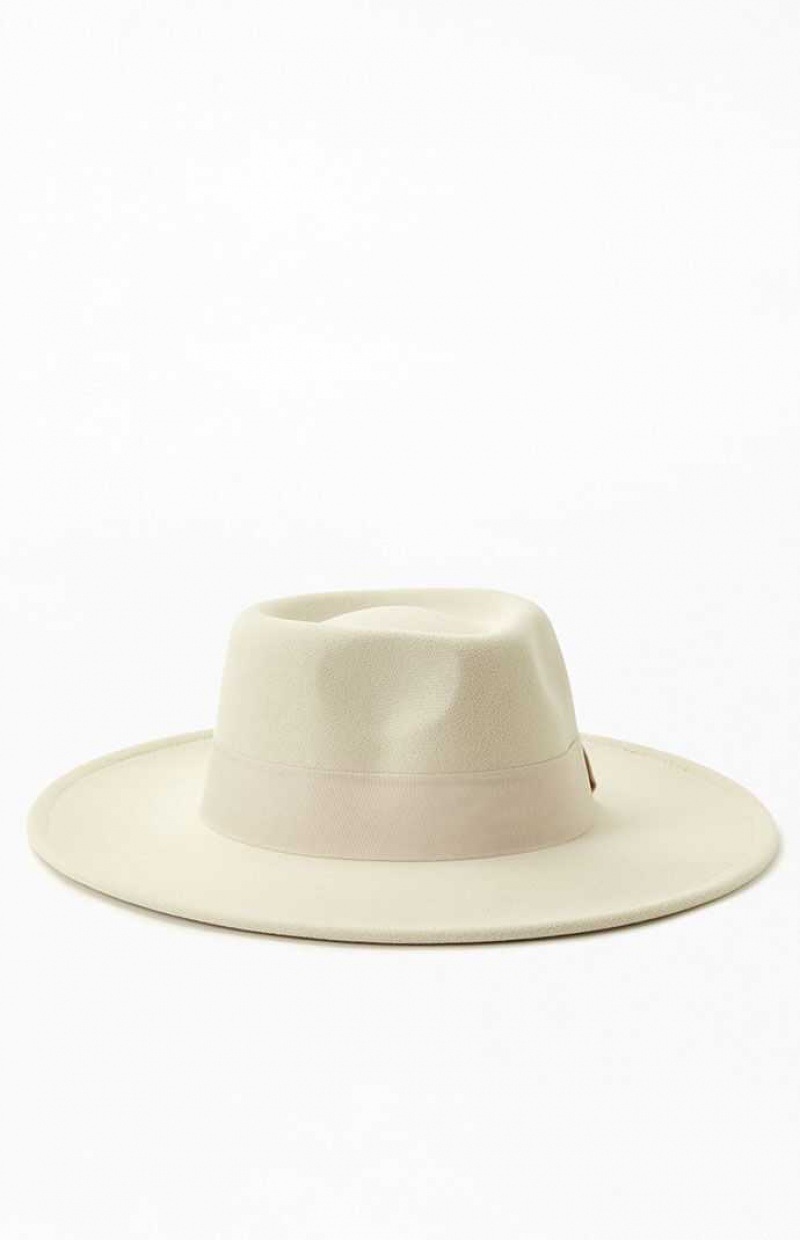 Chapeau PacSun Structured Fedora Femme Blanche | 581406UWA