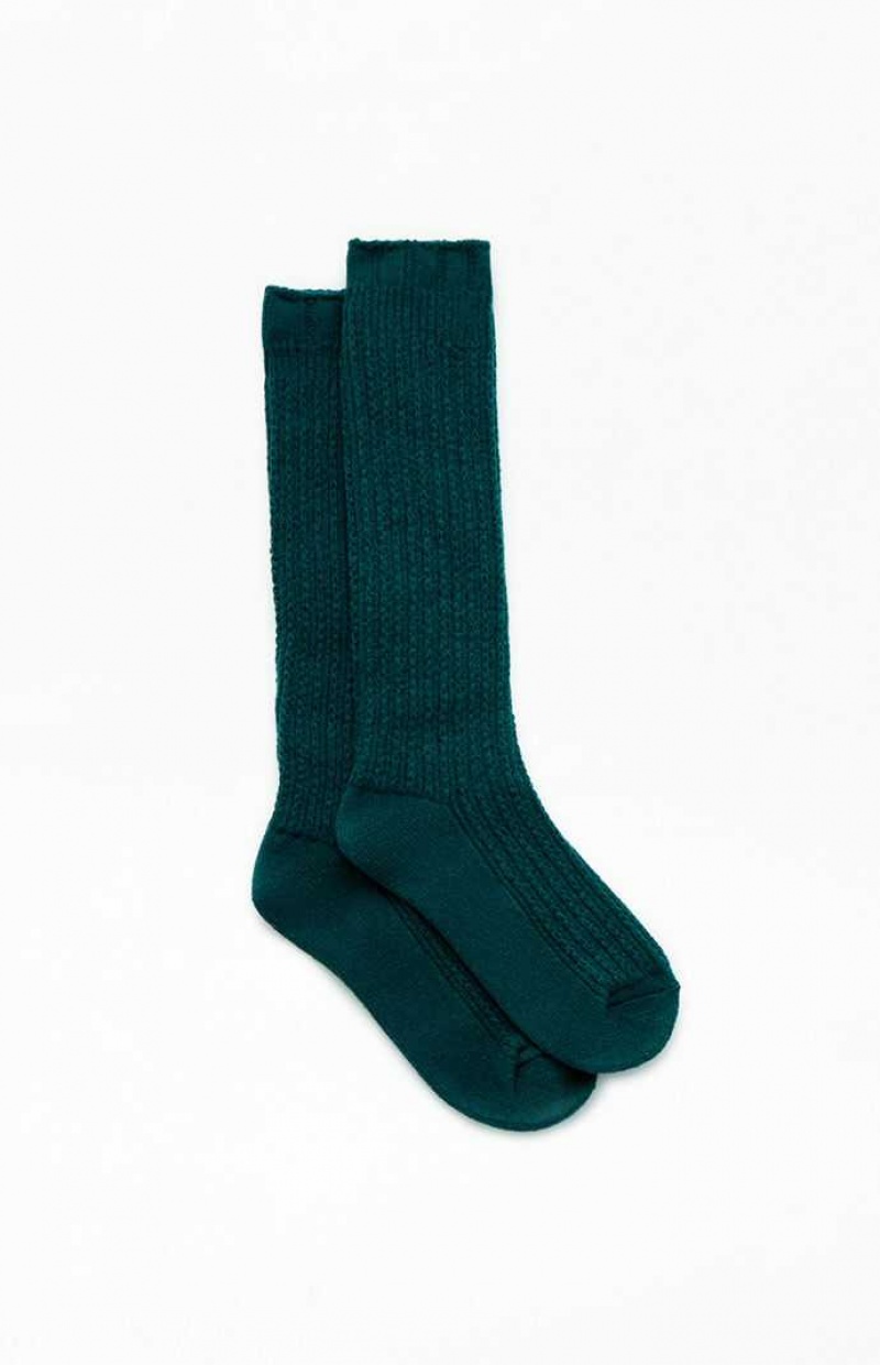 Chaussette PacSun Cozy Slouchy Crew Femme Vert | 720154WQI