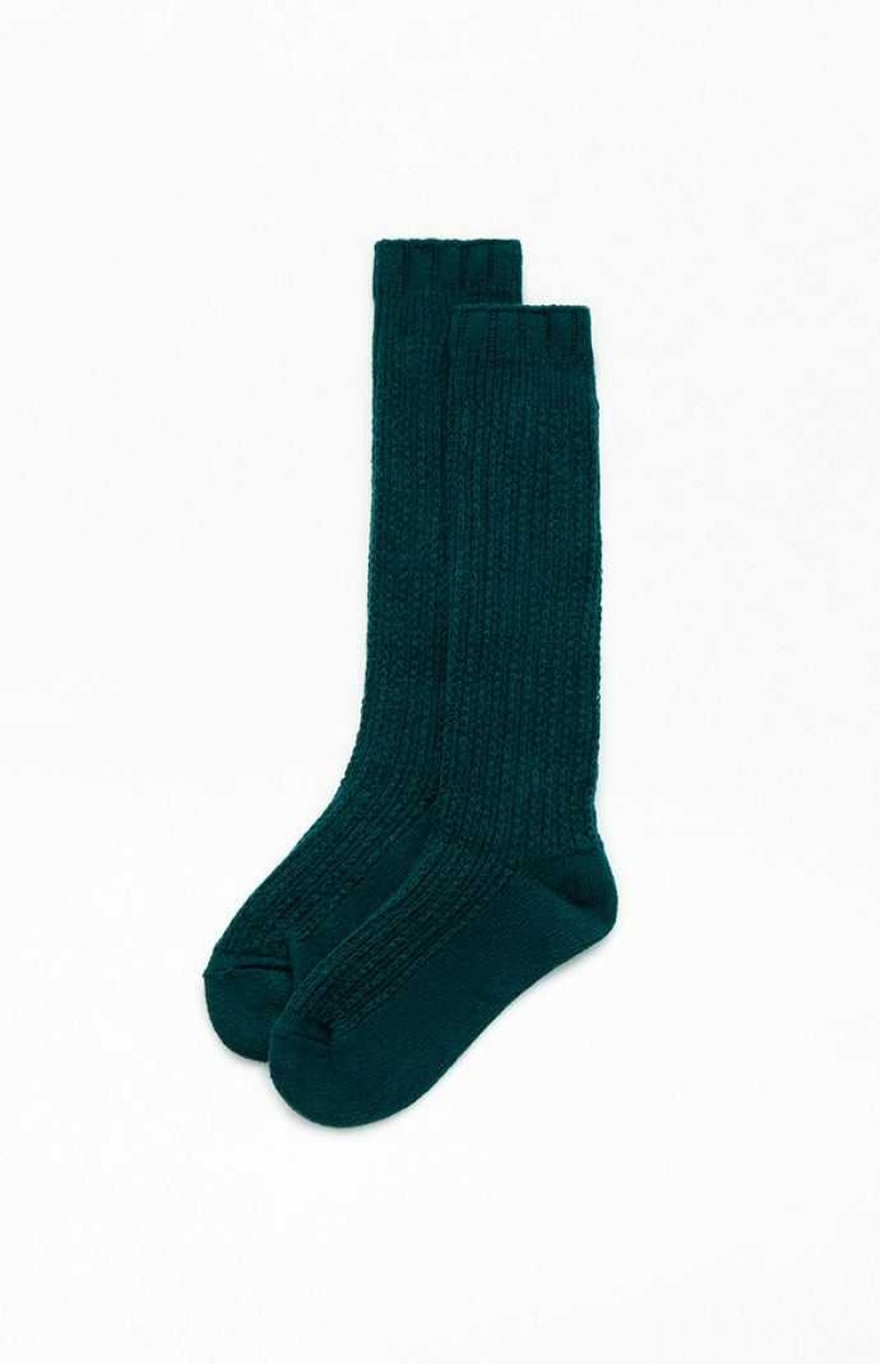 Chaussette PacSun Cozy Slouchy Crew Femme Vert | 720154WQI