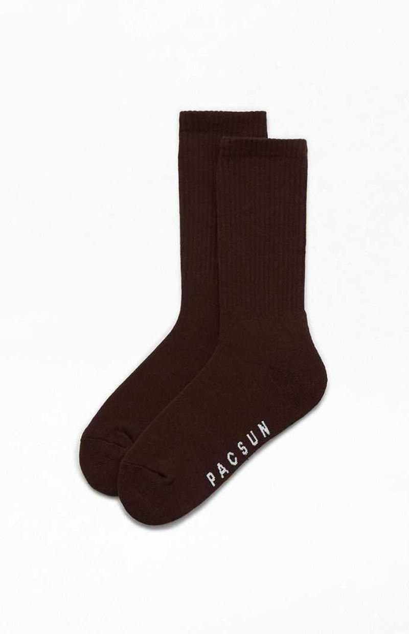 Chaussette PacSun Eco Brown Basic Crew Homme Marron | 562913QWF