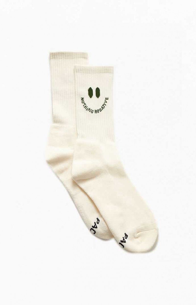 Chaussette PacSun Eco Nothing Negative Crew Homme Blanche | 027368AHU