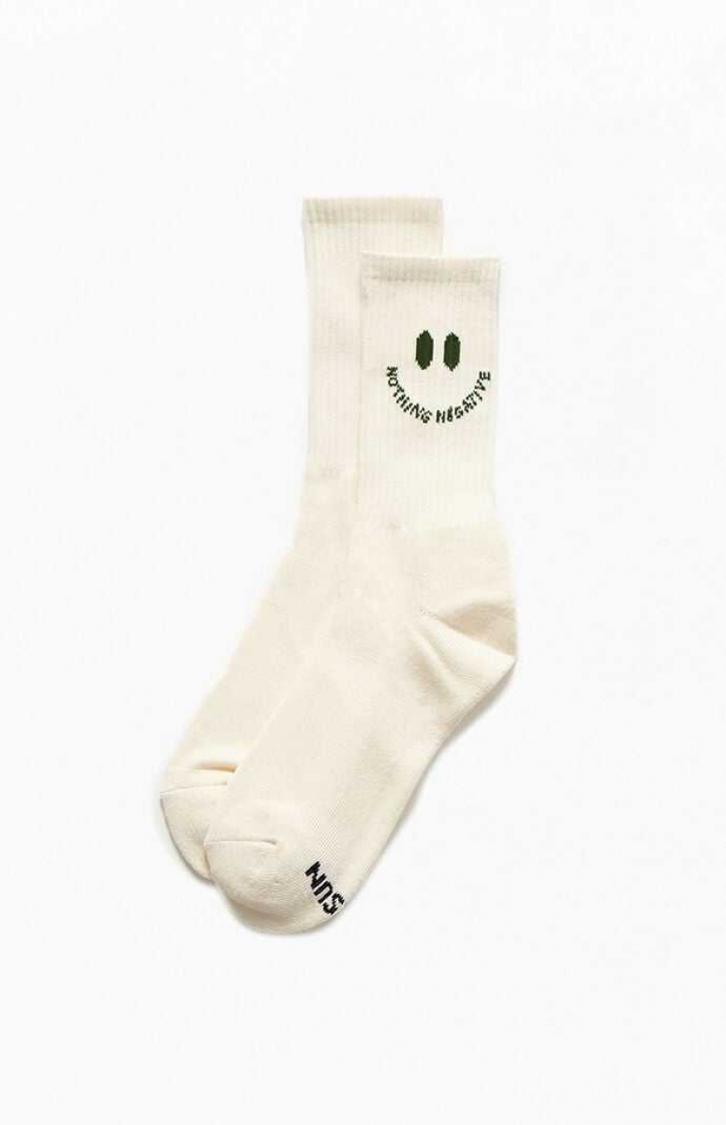 Chaussette PacSun Eco Nothing Negative Crew Homme Blanche | 027368AHU