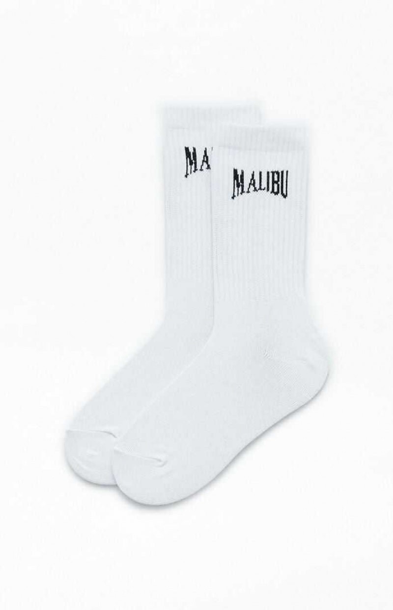 Chaussette PacSun Malibu Destination Crew Femme Blanche Noir | 927836HYF