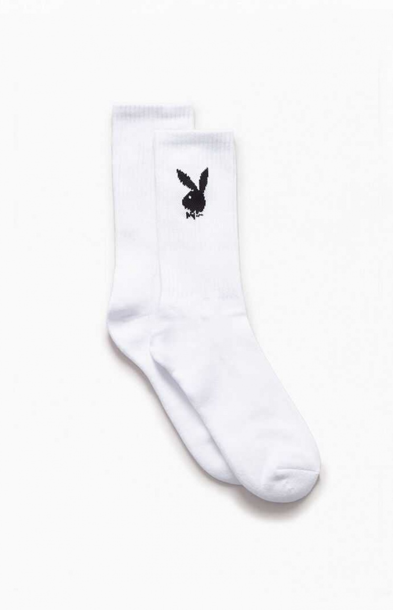 Chaussette PacSun Playboy By Crew Homme Blanche Noir | 256901ENW