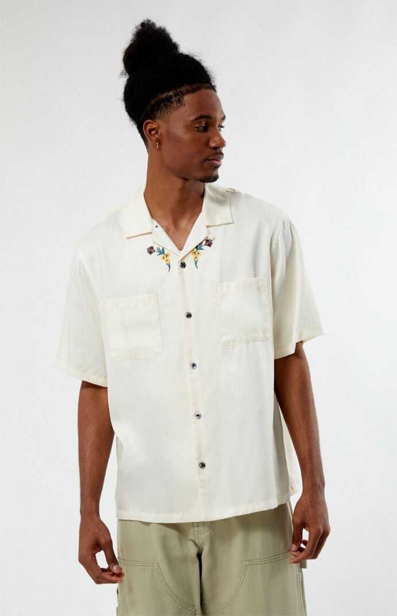 Chemises PacSun Auto Oversized Camp Homme Blanche | 329584NUD