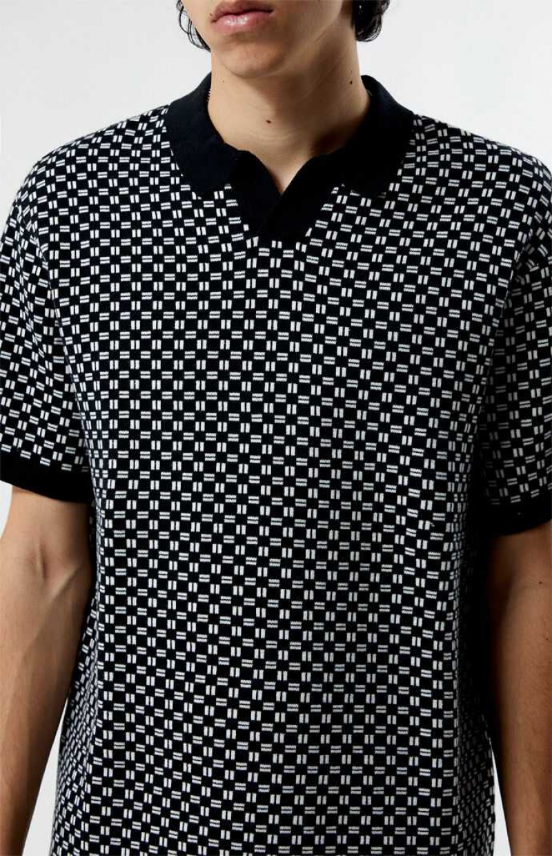 Chemises PacSun Black Open Polo Homme Noir | 914352YNG