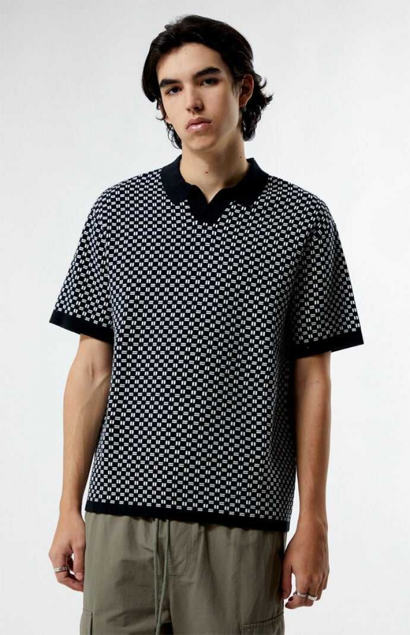 Chemises PacSun Black Open Polo Homme Noir | 914352YNG