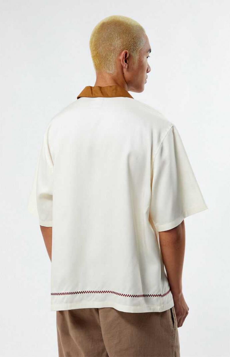 Chemises PacSun Eli Oversized Camp Homme Blanche | 813765QTW