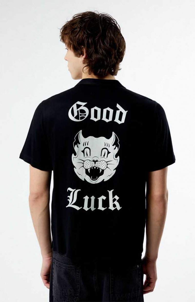 Chemises PacSun Good Luck Woven Camp Homme Noir | 625194TVA