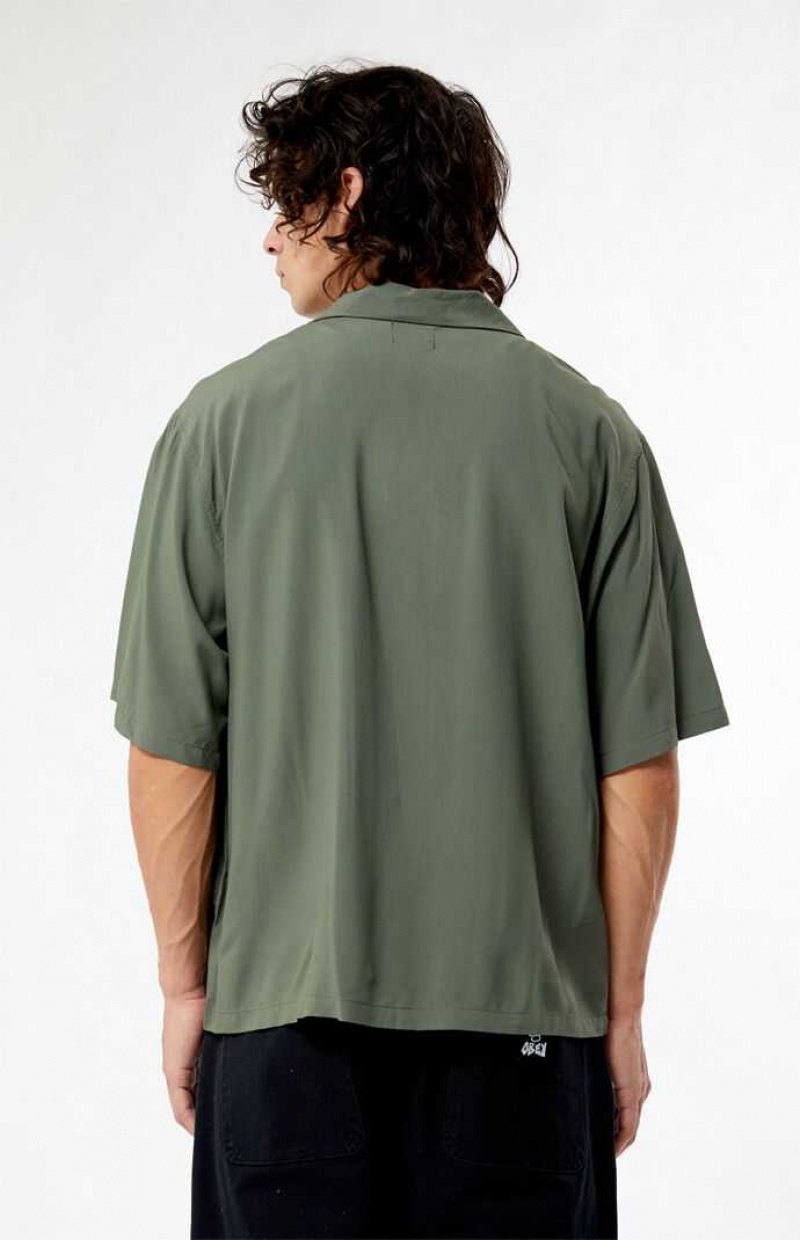 Chemises PacSun Olive Oversized Camp Homme Vert Olive | 542380CDP