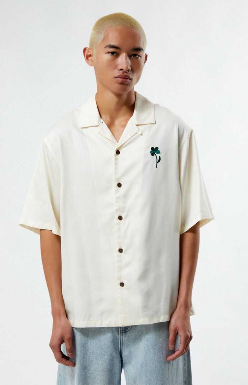 Chemises PacSun Pacific Palisades Oversized Camp Homme Blanche | 821759LQM