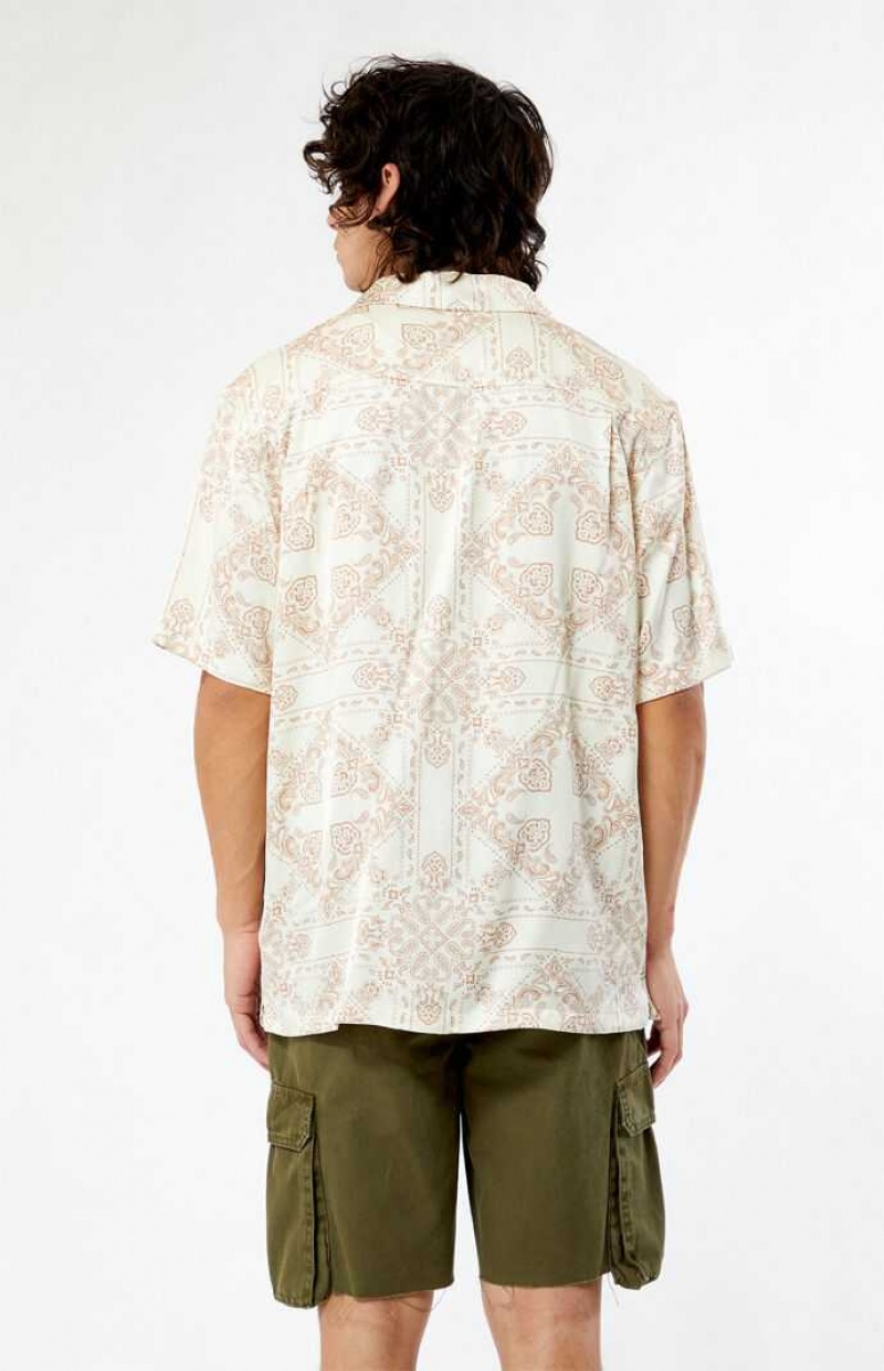 Chemises PacSun Paisley Camp Homme Blanche | 035789MQS