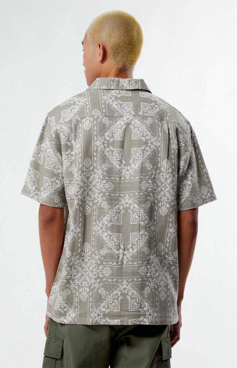 Chemises PacSun Paisley Camp Homme Grise | 845316VGK