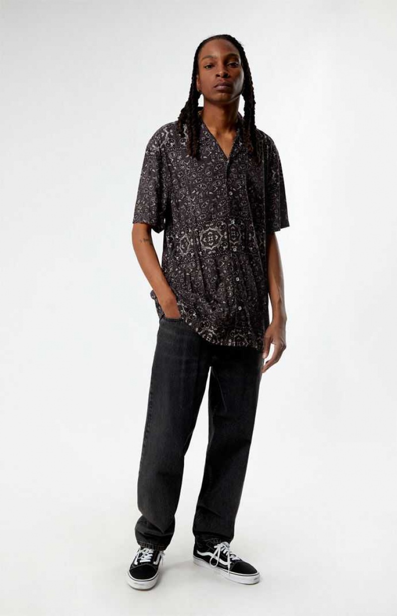 Chemises PacSun Paisley Camp Homme Noir | 615497BXV