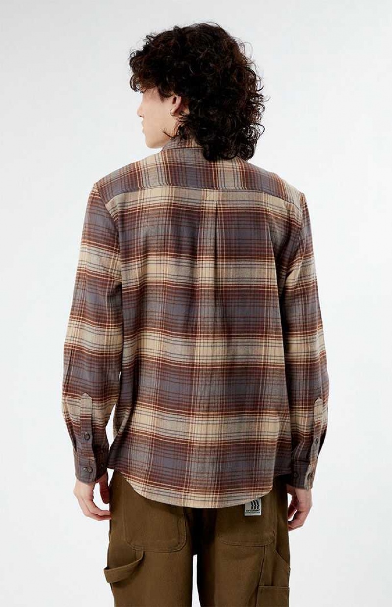 Chemises PacSun Plaid Classiche Homme Marron Noir | 439570HZN