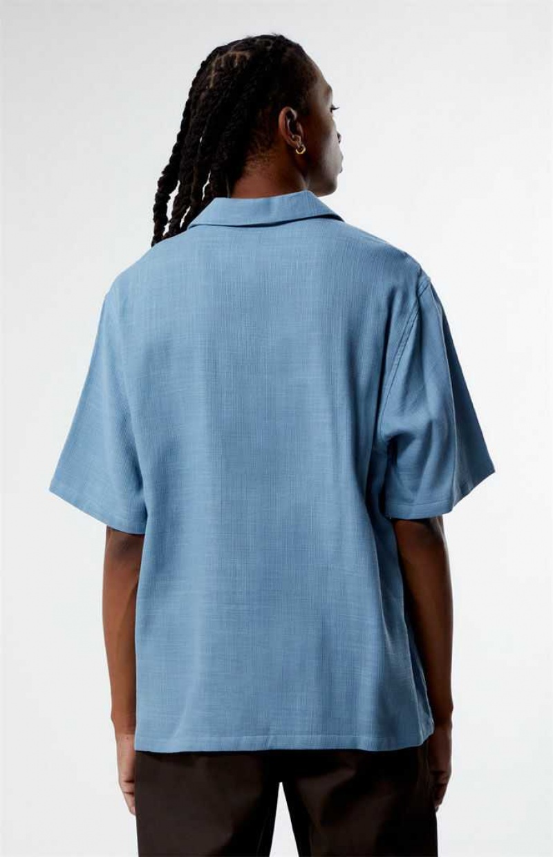 Chemises PacSun Provincial Blue Oversized Camp Homme Bleu | 278054NQT