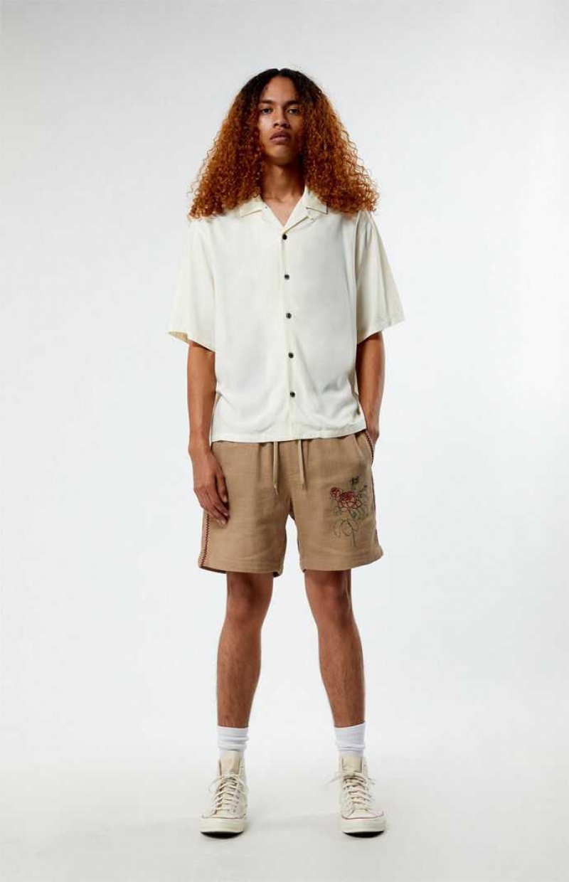 Chemises PacSun Recycled Solid White Camp Homme Blanche | 048537ALX