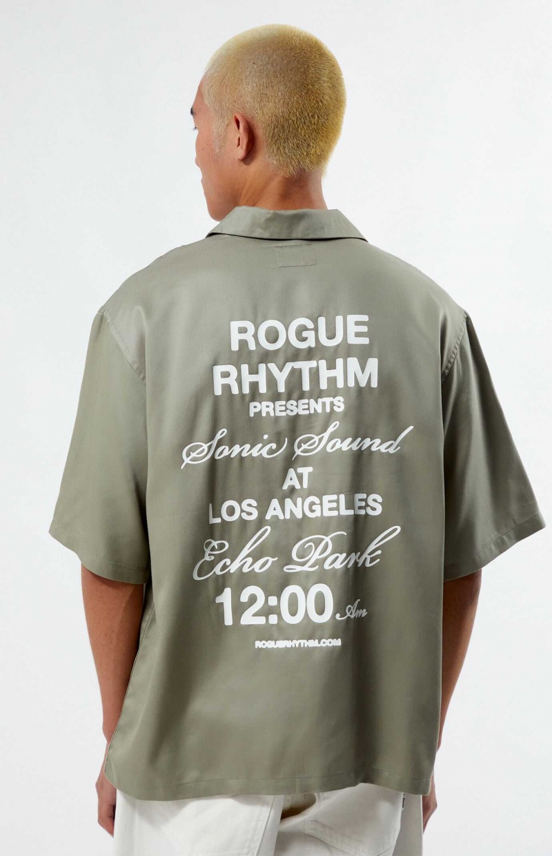 Chemises PacSun Rogue Oversized Embroidered Camp Homme Grise | 309185AHR