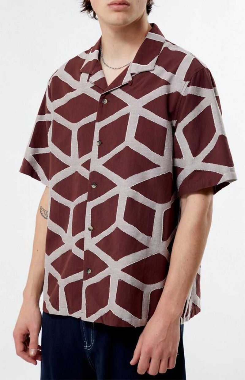 Chemises PacSun Roman Oversized Camp Homme Bordeaux | 567948LJC