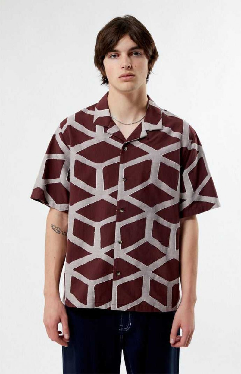 Chemises PacSun Roman Oversized Camp Homme Bordeaux | 567948LJC