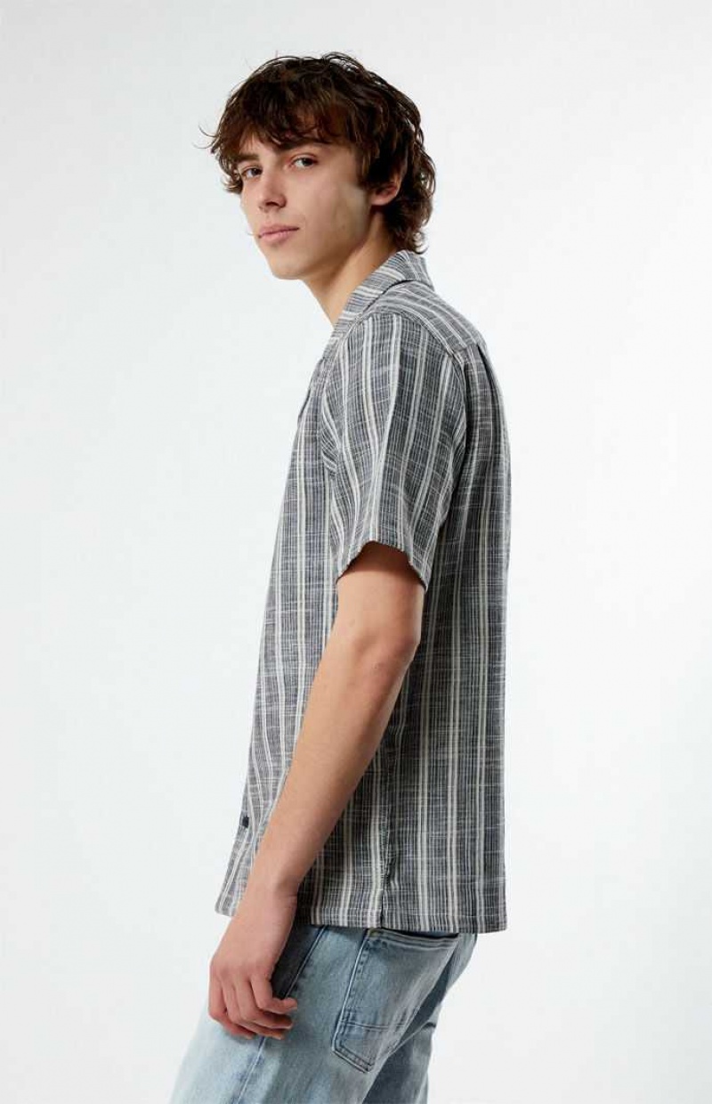 Chemises PacSun Woven Camp Homme Noir Blanche | 157894NVI