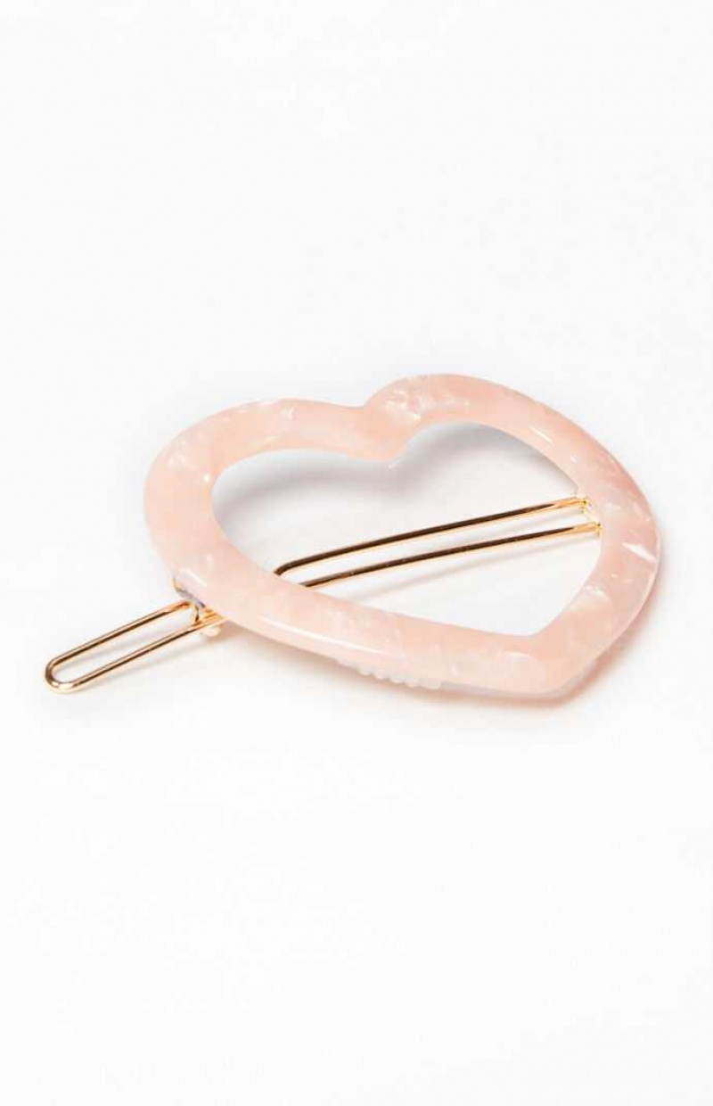 Clips PacSun Heart Barette Hair Clip Femme Rose | 624387NYM