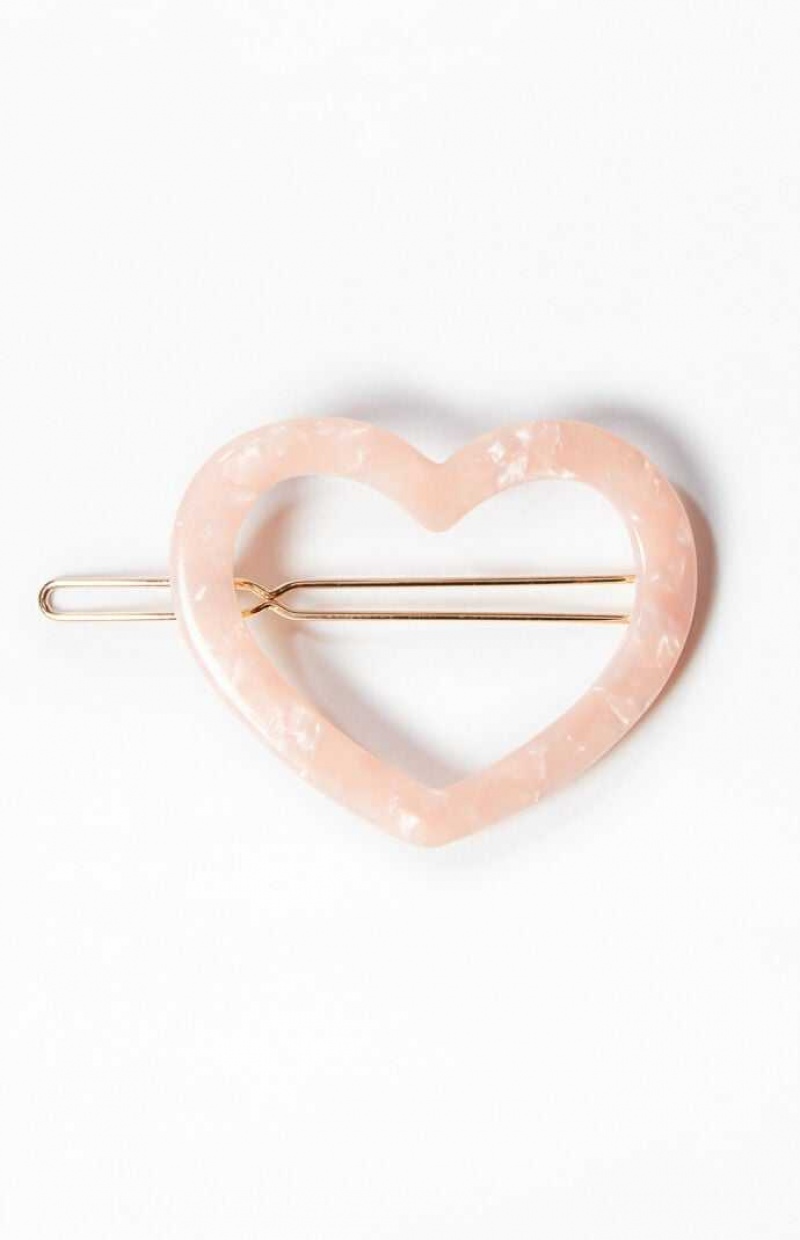 Clips PacSun Heart Barette Hair Clip Femme Rose | 624387NYM