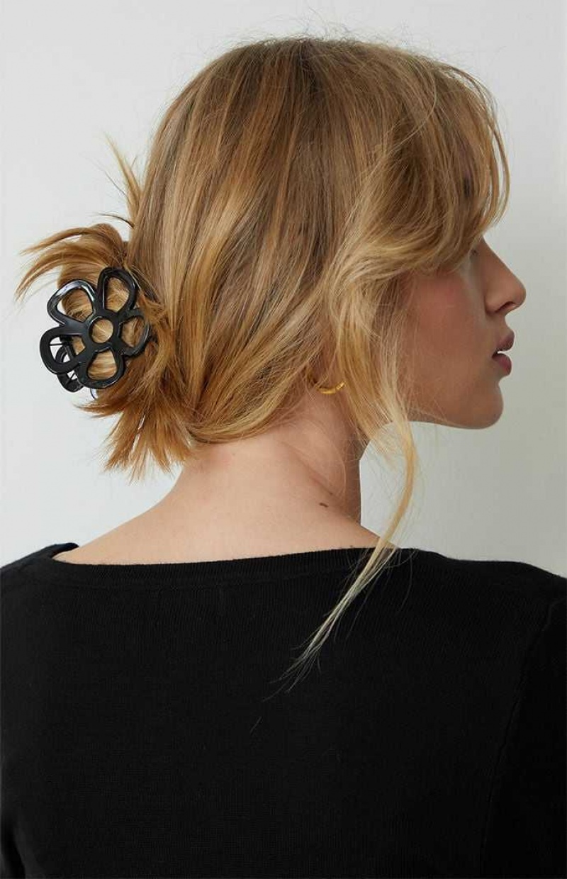 Clips PacSun Pearl & Flower Hair Claw Clip Set Femme Noir | 143628RJZ