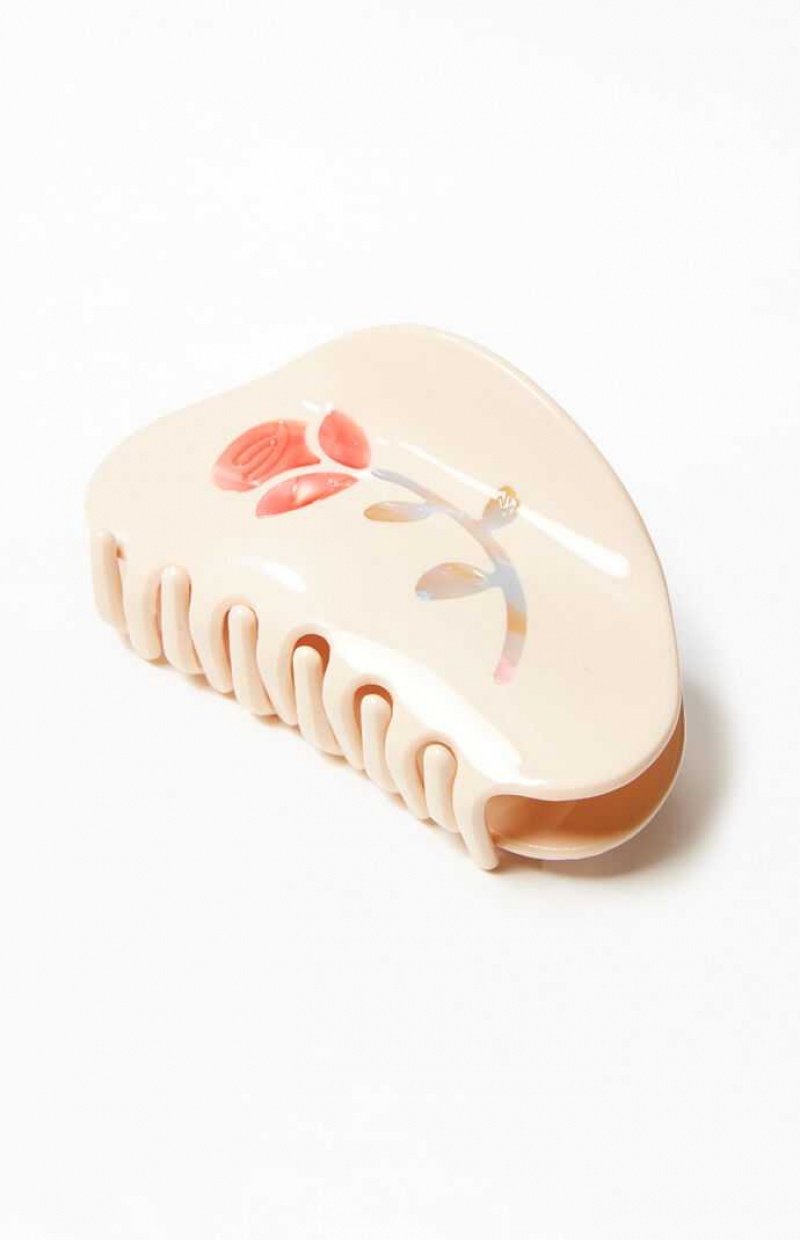 Clips PacSun Rose Hair Clip Femme Blanche | 365920YTN