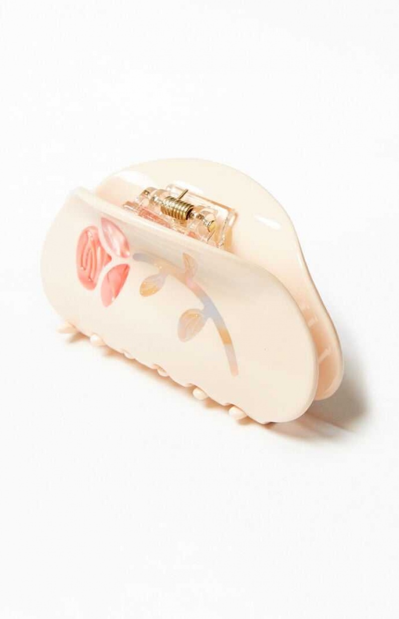 Clips PacSun Rose Hair Clip Femme Blanche | 365920YTN